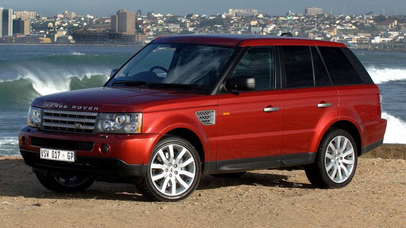 Land Rover range Rover Sport 2005 красный