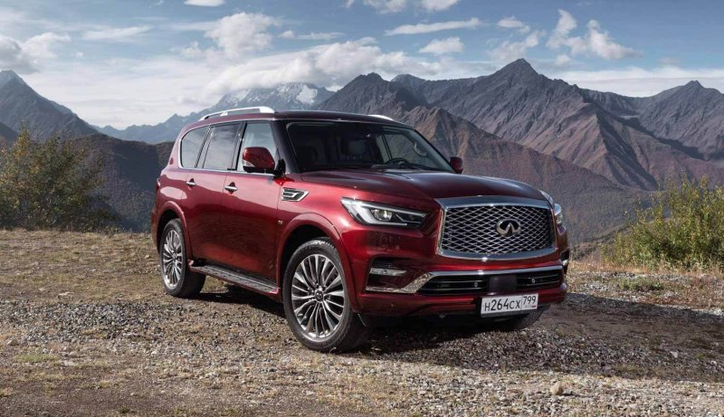 Infiniti qx80 2021 красный