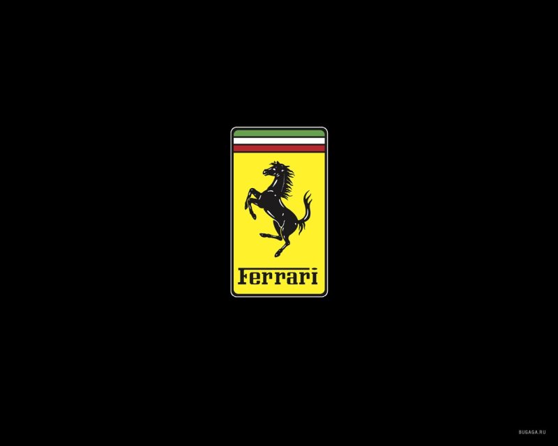Ferrari logo на черном фоне