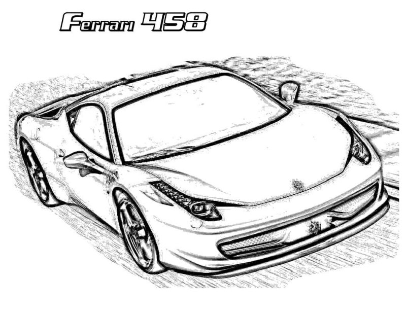 Ferrari 458 Italia раскраска