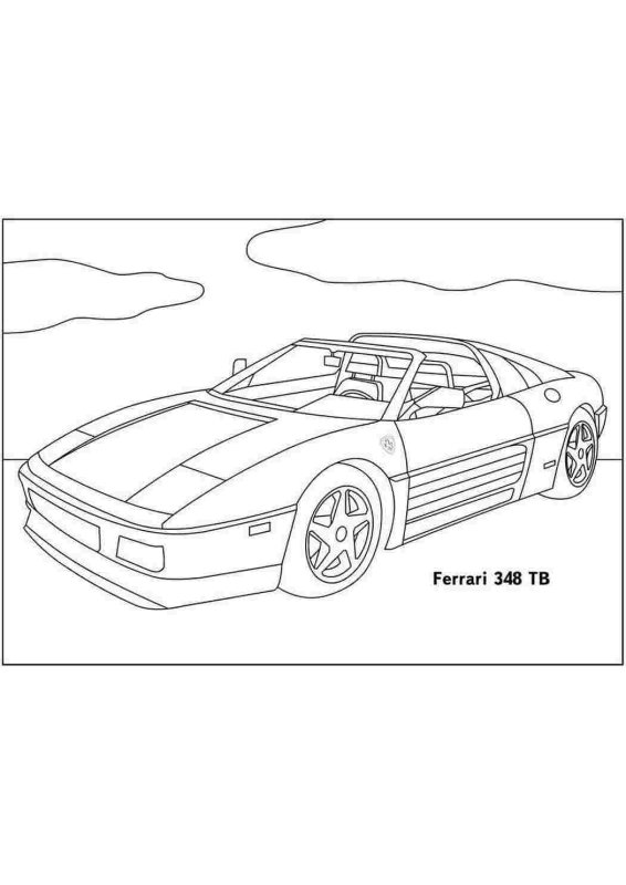 Ferrari Testarossa раскраска
