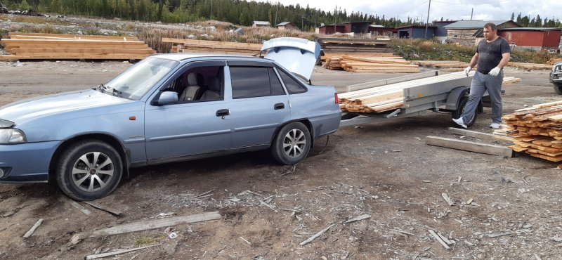 Nexia Daewoo с прицепом
