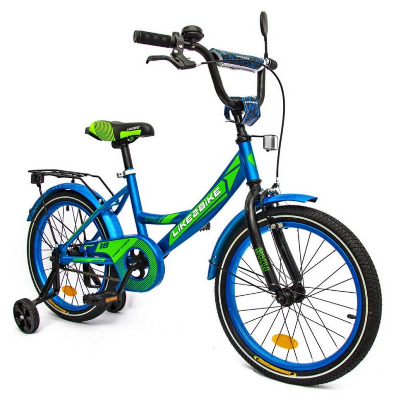 Детский велосипед 5-10 лет синий 2х колесный