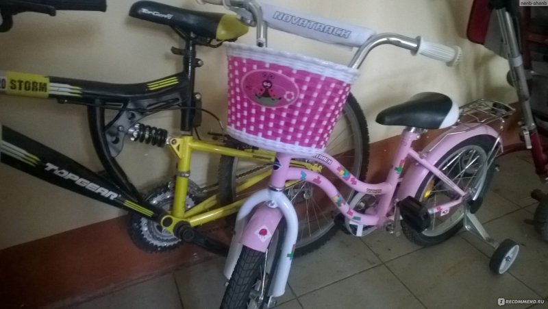 Велосипед детский розовый с корзинкой Stern 16