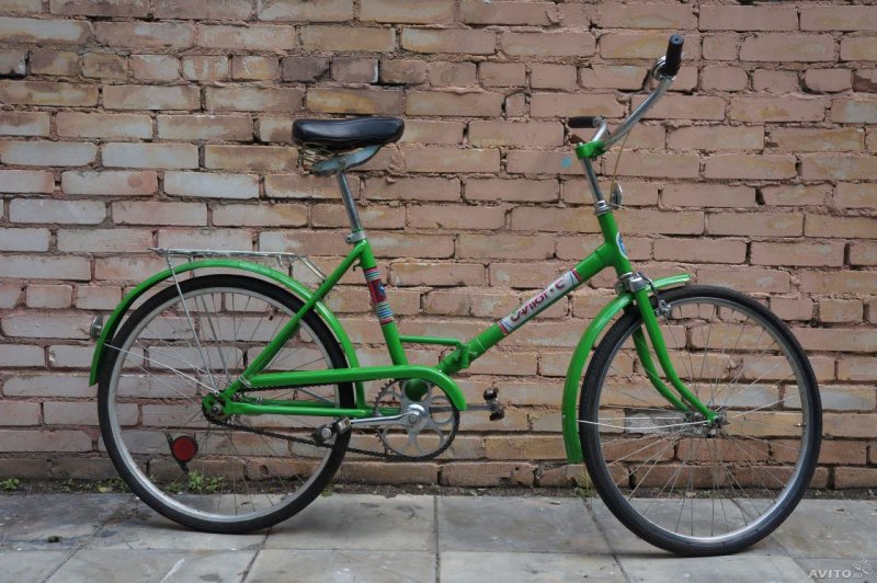Зеленый Советский велосипед салют