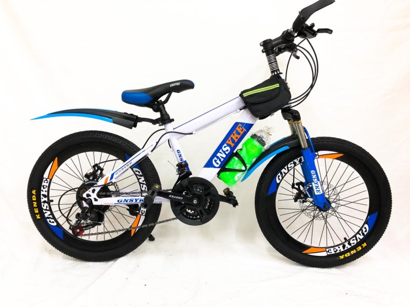 Велосипед детский горный 21 скорость 20 колеса gnsyke (бело-синий)