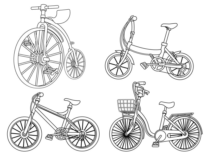 Велосипед раскраска для детей