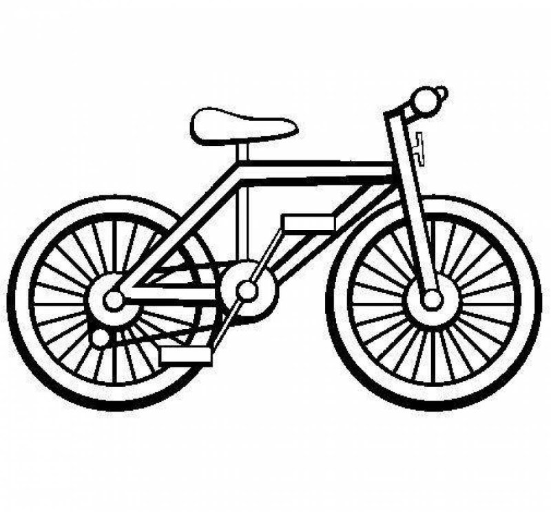 Велосипед раскраска для малышей