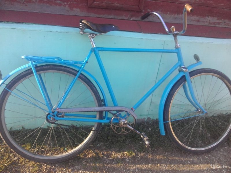 Велосипед СССР наклейка синяя на крыльях