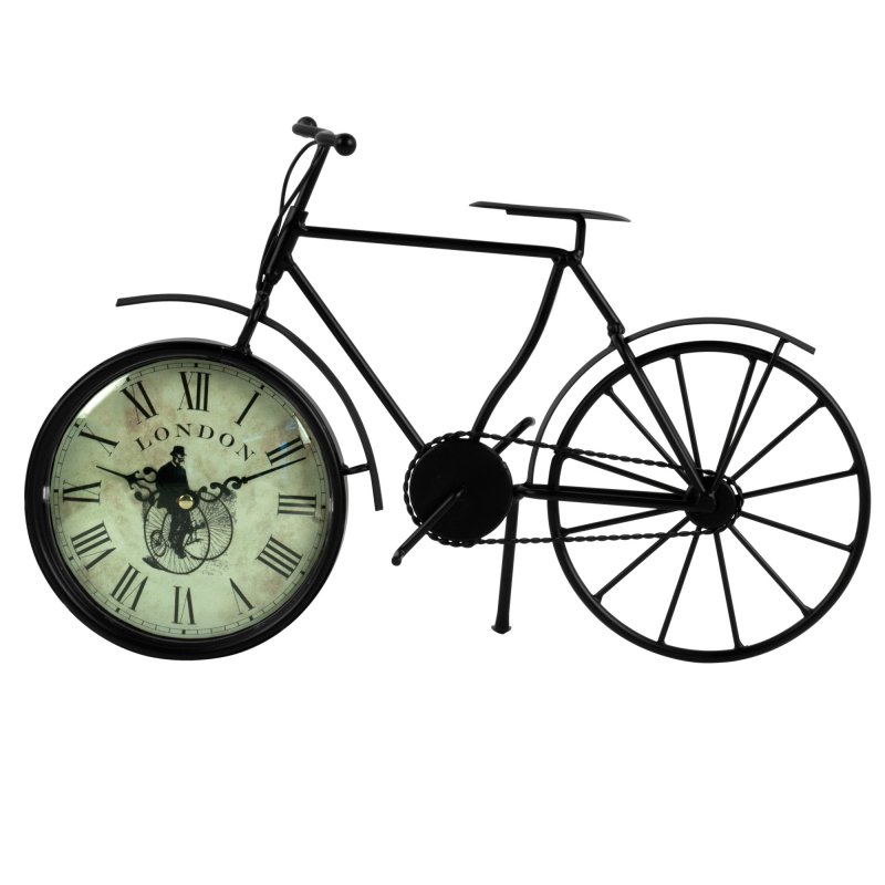 Часы велосипед настольные черные