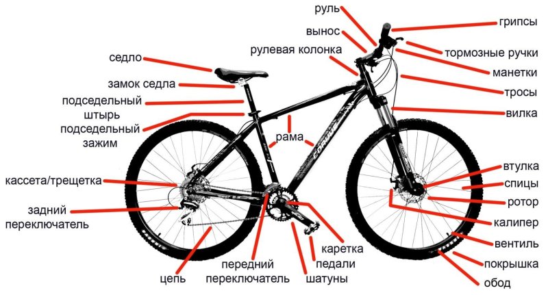 Устройство скоростного велосипеда схема