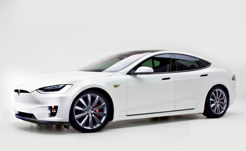 Tesla модель s белая