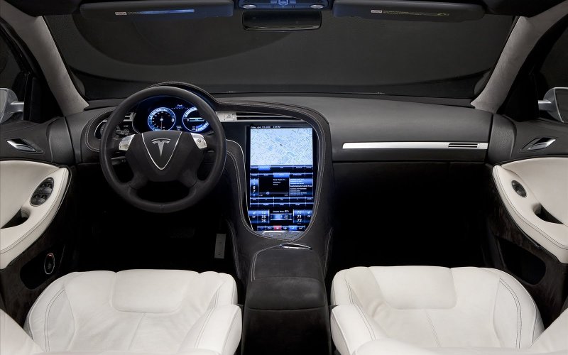 Тесла автомобиль модель s салон