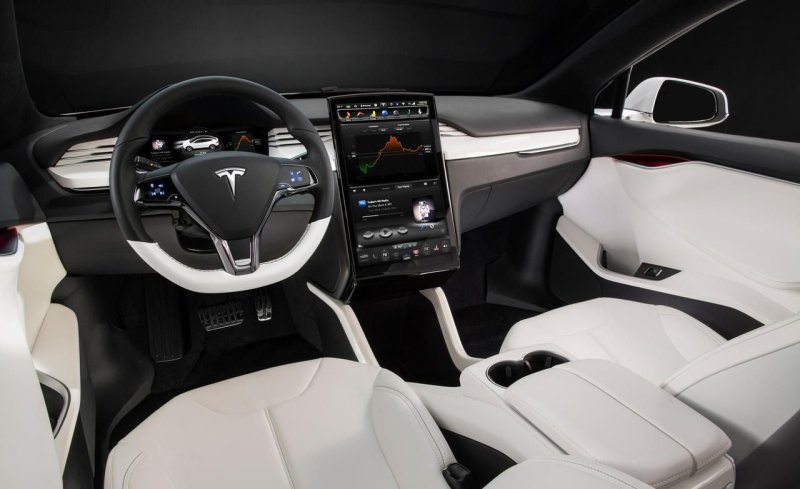 Машина Tesla model x салон