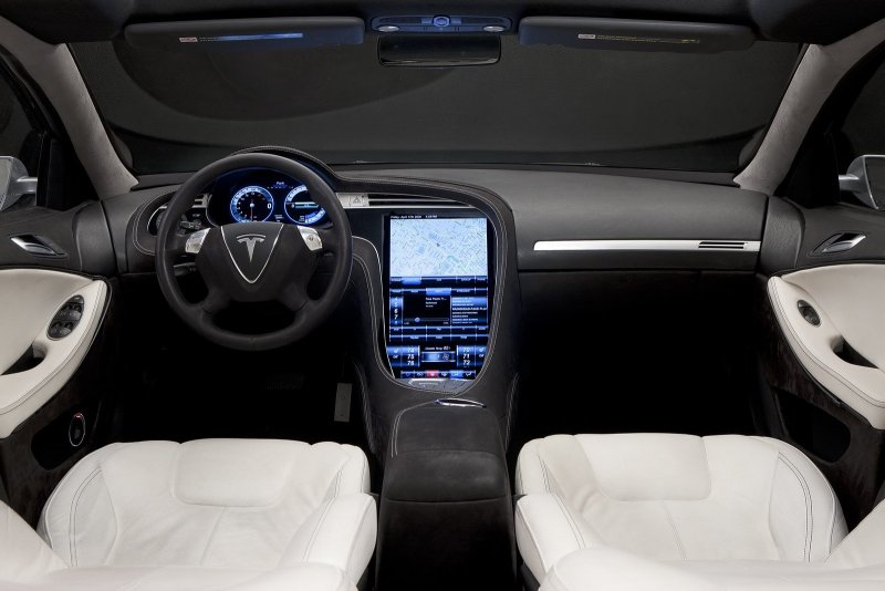 Тесла автомобиль модель s салон