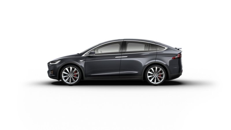 Tesla model x вид сбоку