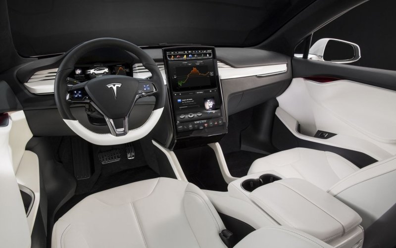 Машина Tesla model x салон