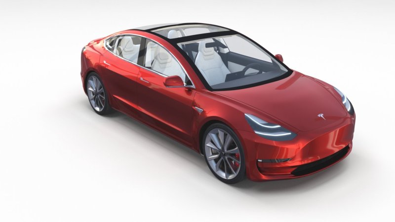 Tesla model 3 красная