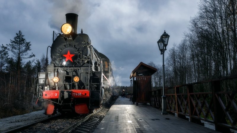 Паровоз Карелия Рускеала