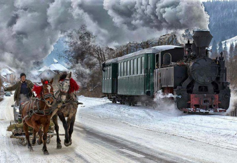 Паровоз зимой
