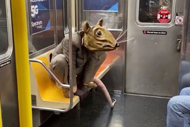 Гигантская крыса в метро Нью-Йорка