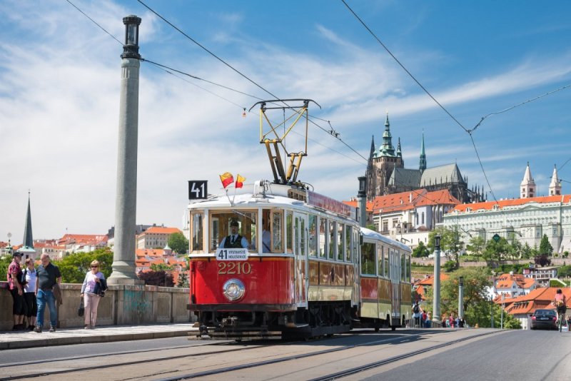 Старый трамвай в Праге