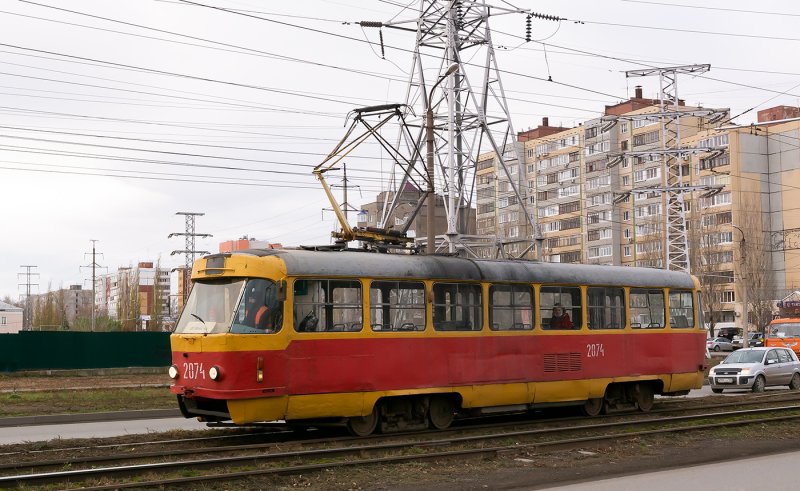 Трамвай Уфа 2074 Tatra t3su