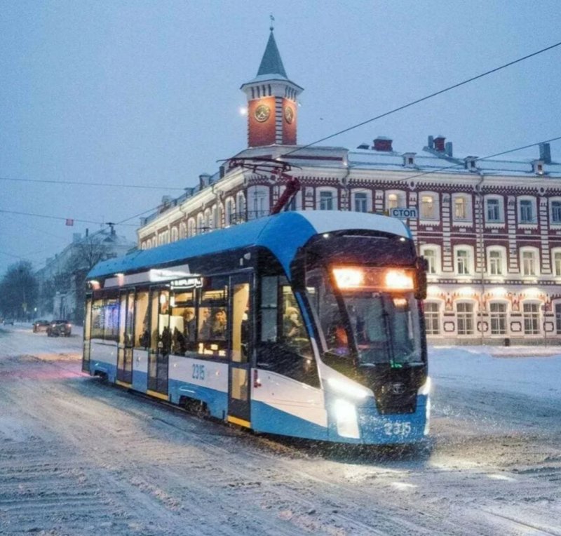 Трамвай зимой в Ульяновске