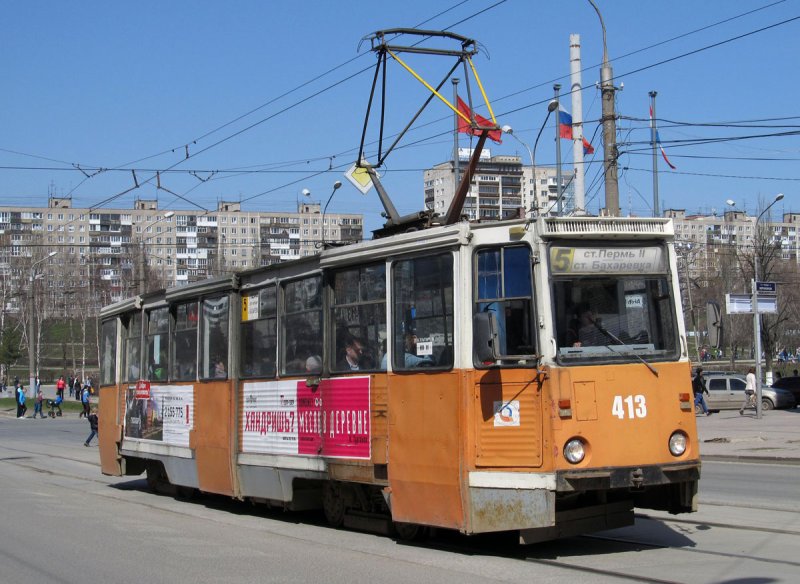 Трамвайный вагон КТМ-8 Пермь 056