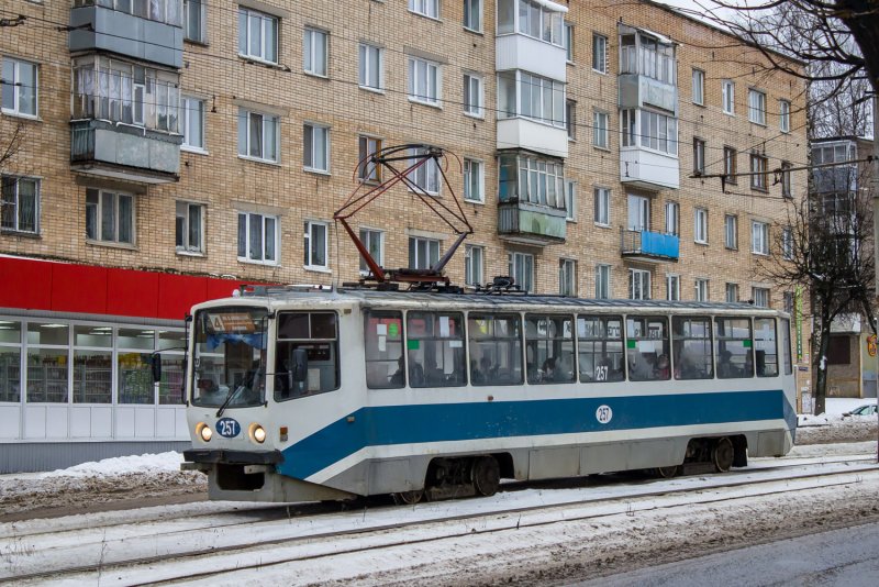 Трамвай Смоленск 71608 км 257