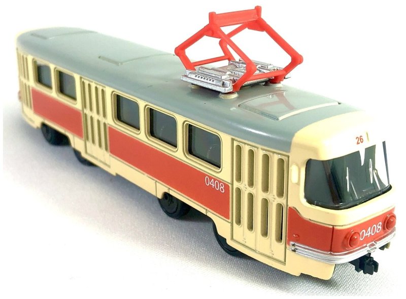 Двухвагонный трамвай игрушка