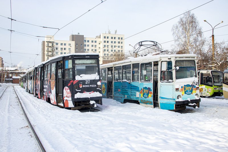 Трамвай Иркутск в депо