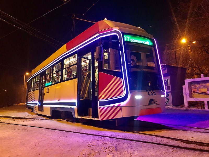 Новогодний трамвай в Красноярске