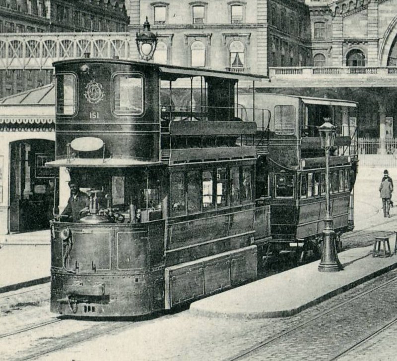 Паровые трамваи в Париже 19 века