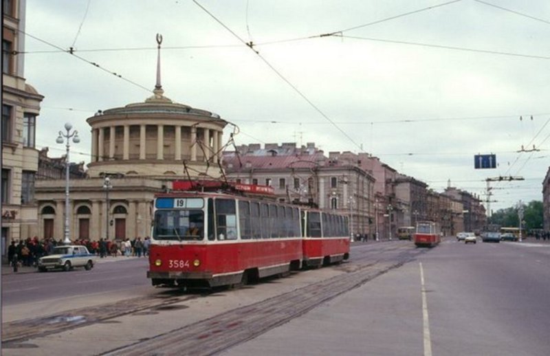 Трамвай на Лиговском проспекте в 80-е