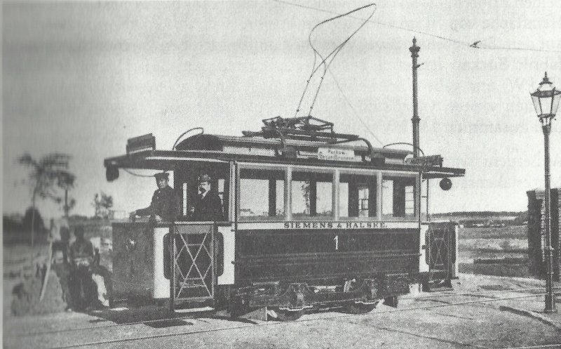 Рисунок трамвая Сименс и Гальске