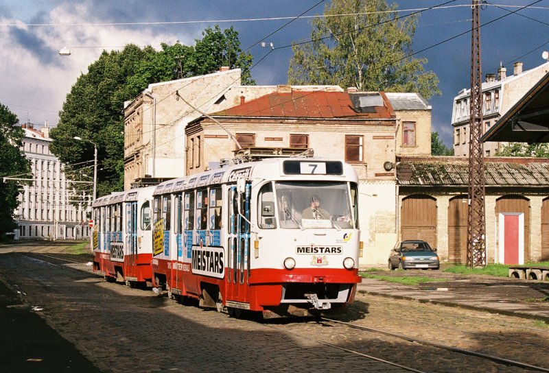 Трамвай Латвия Рига Tatra t3su