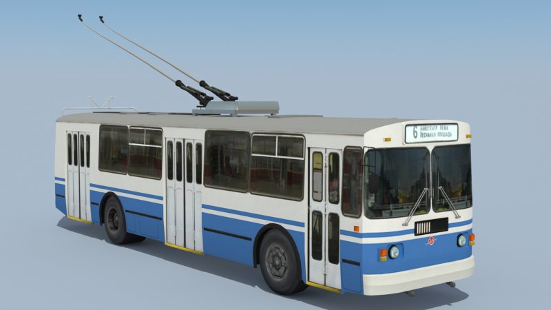 3д модель троллейбуса Тролза