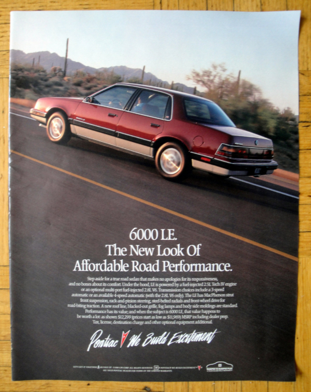 1989 Pontiac advertising