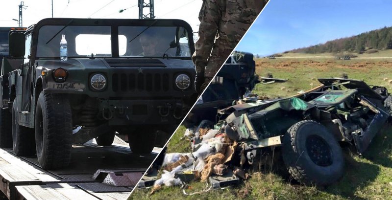 Hummer h1 военный подбитый