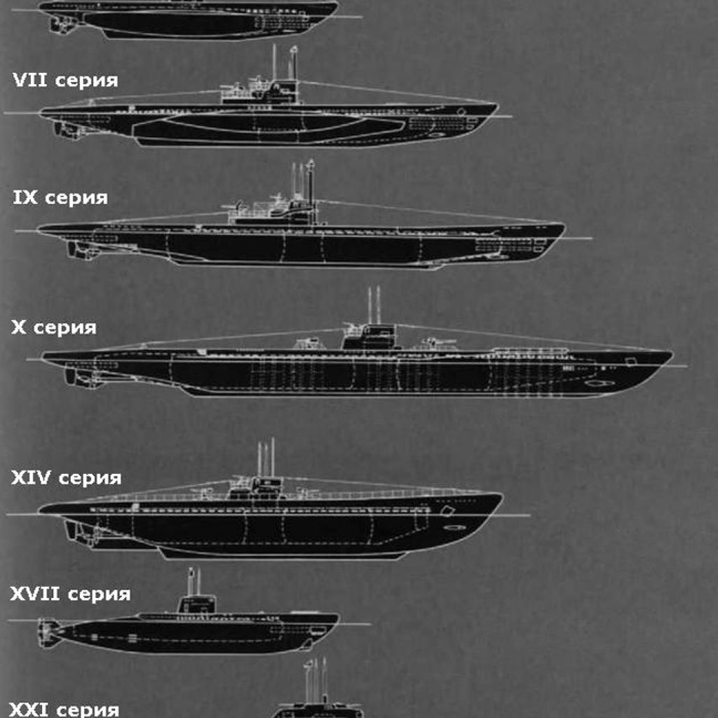 Схема немецкой подводной лодки второй мировой войны