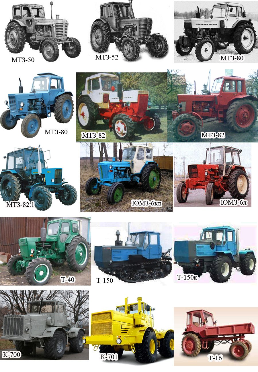 все виды тракторов фото