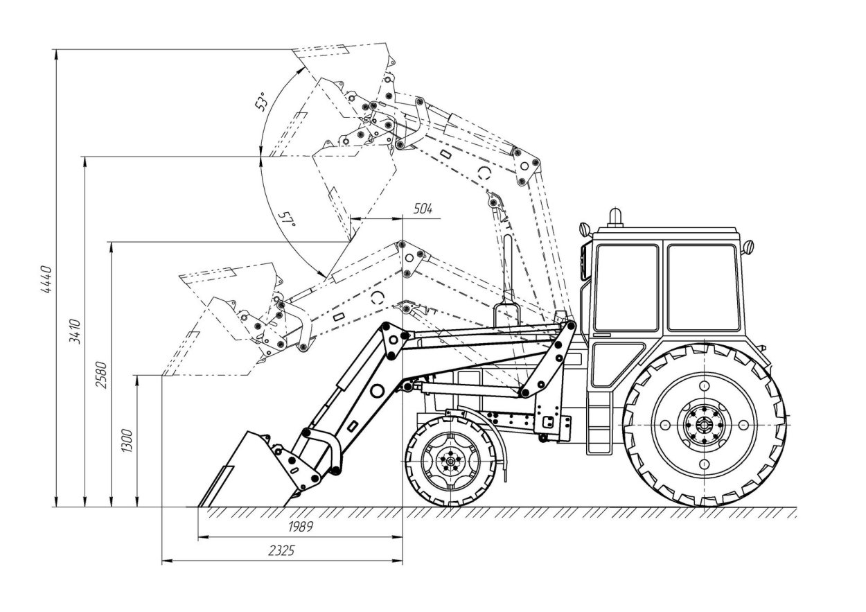 Ковш для трактора МТЗ 82 чертеж