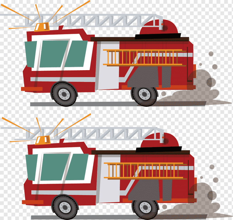 Пожарная машина вид сбоку вектор