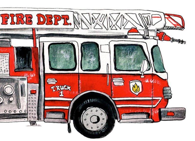 Пожарная машина карикатура