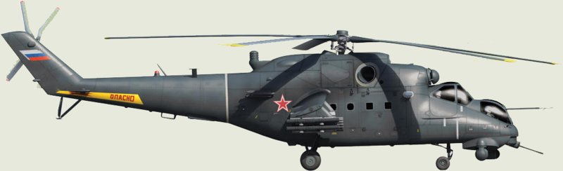 Ми-35 вертолет сбоку