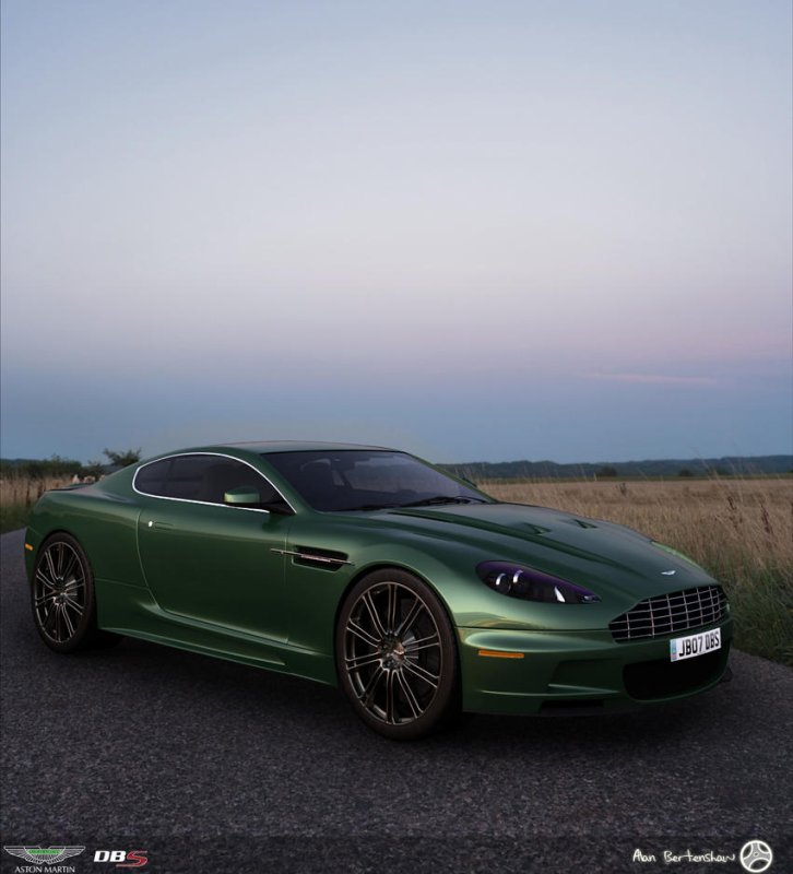 Aston Martin DBS Superleggera зеленый