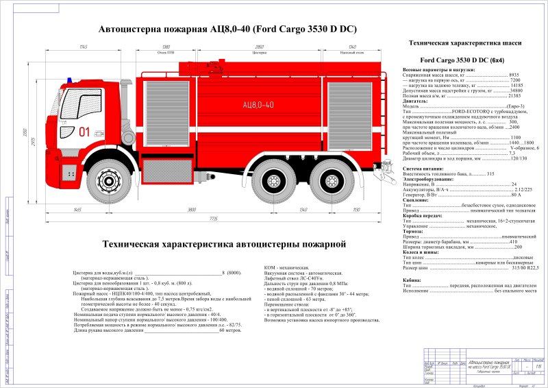 КАМАЗ пожарный АЦ 8 40 ТТХ