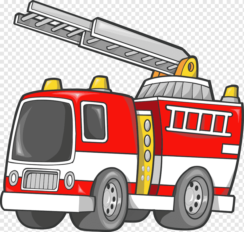 Пожарная машинка мультяшная