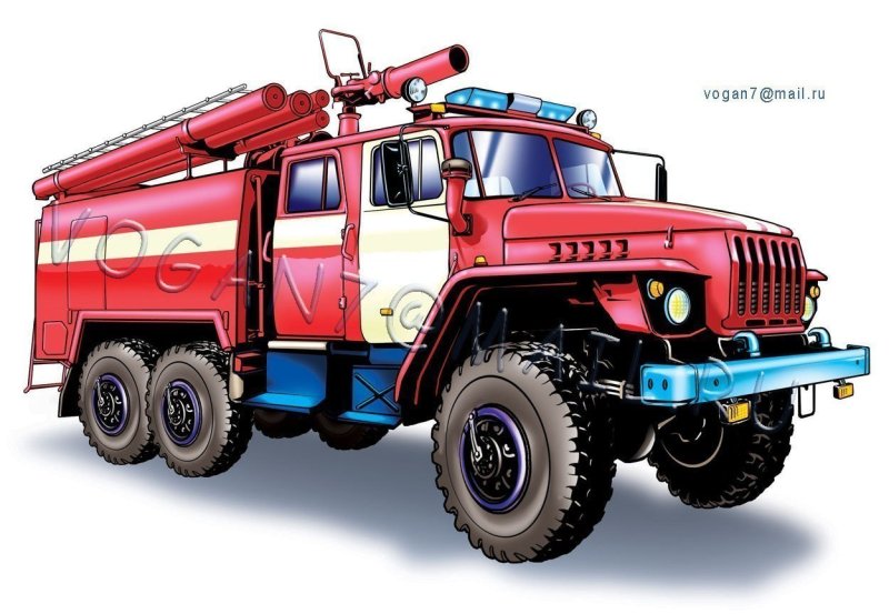 Пожарная машина Урал вектор